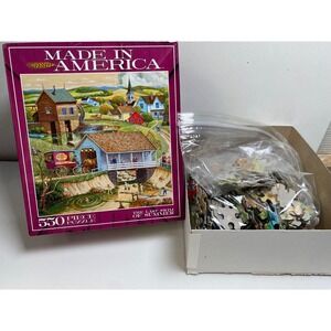 Ceaco Made in America Jigsaw Puzzle‎ 550 Piece The Last Swim of Summer Complete!